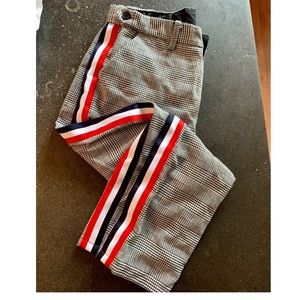mnml cropped plaid pants with side stripe. Size 34